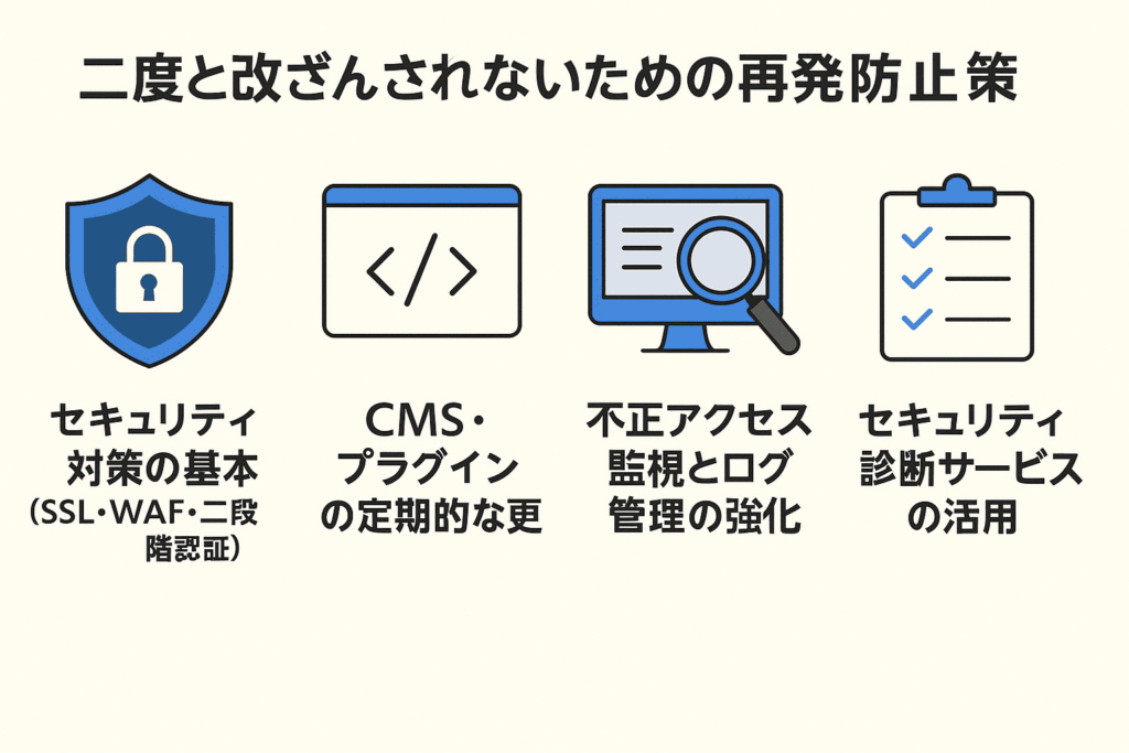 二度と改ざんされないための再発防止策