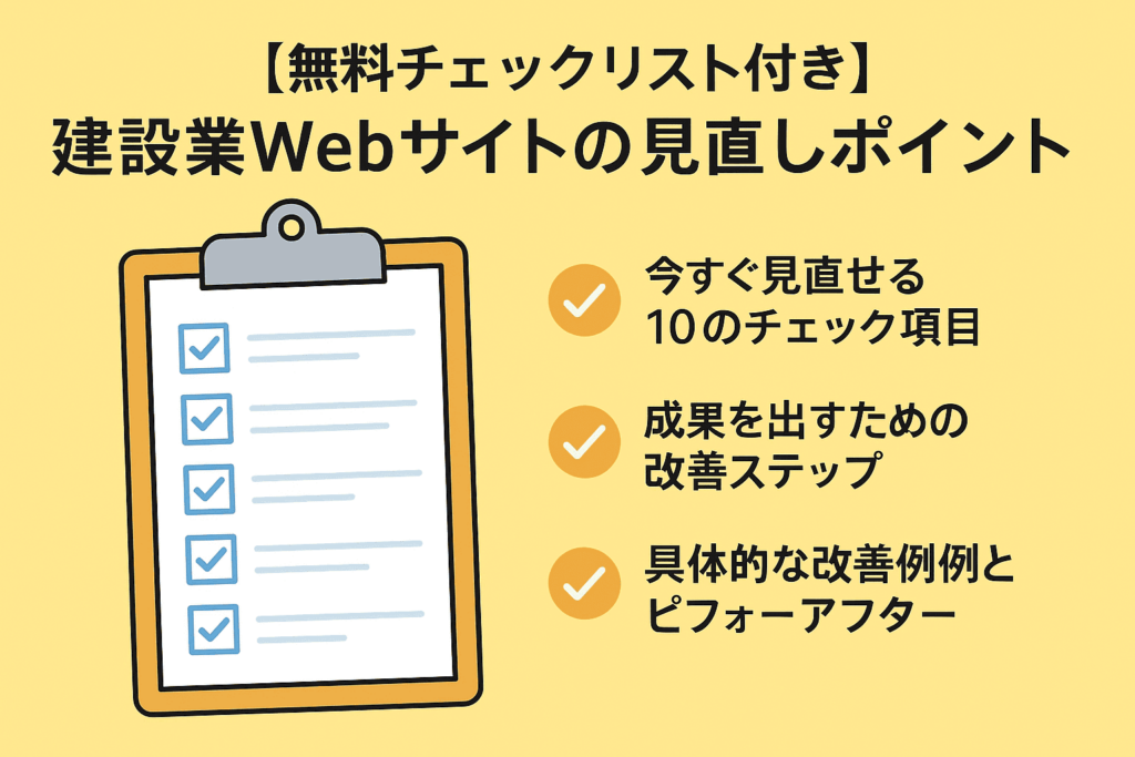 【無料チェックリスト付き】建設業Webサイトの見直しポイント