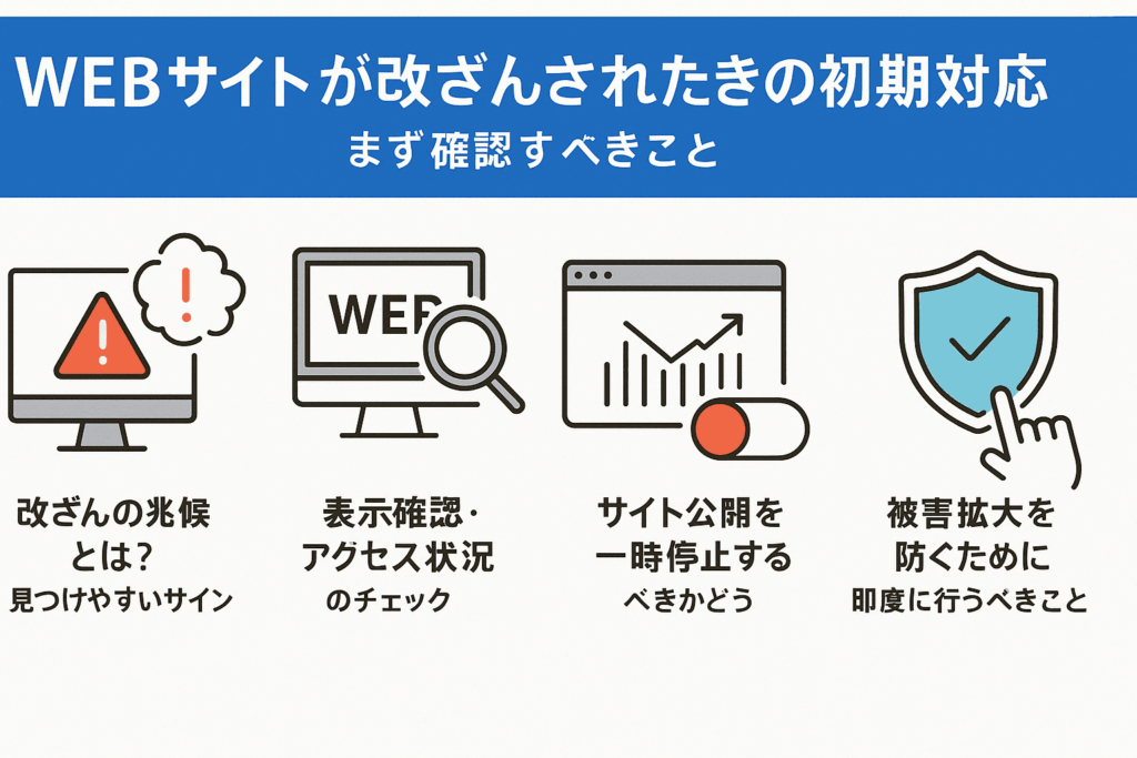 WEBサイトが改ざんされたときの初期対応【まず確認すべきこと】