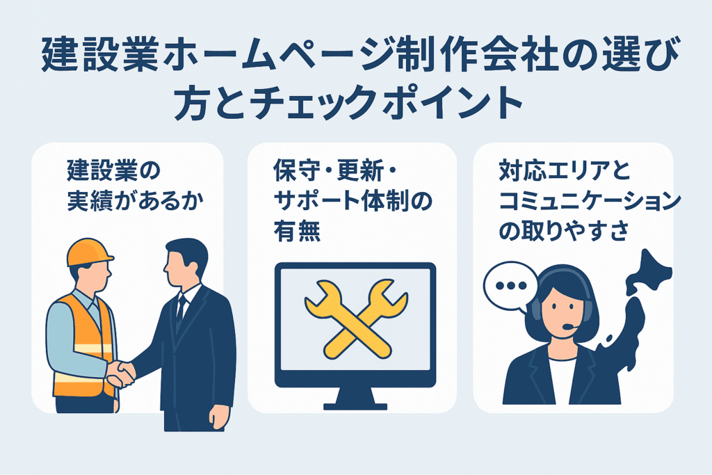 建設業ホームページ制作会社の選び方とチェックポイント