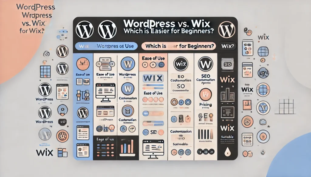 【比較1】WordPress vs. Wix｜初心者向けにどちらが使いやすい？